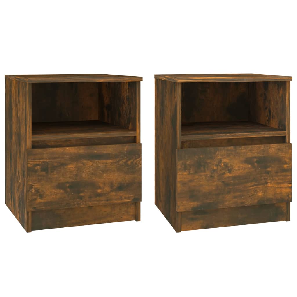 vidaXL Noptiere, 2 buc., stejar fumuriu, 40x40x50 cm, lemn compozit vidaXL Noptiere, 2 buc., stejar fumuriu, 40x40x50 cm, lemn compozit