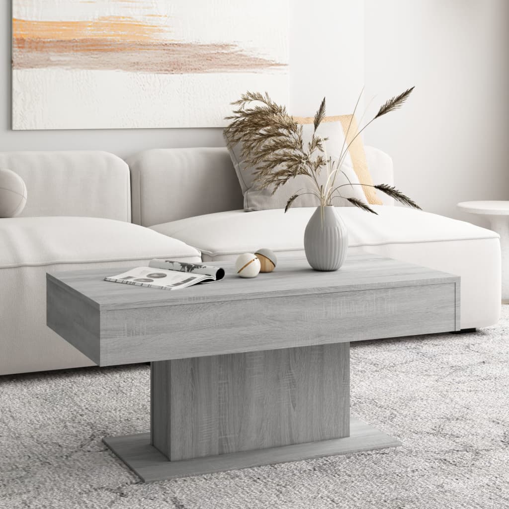 vidaXL Măsuță de cafea, gri sonoma, 96x50x45 cm, lemn prelucrat vidaXL Măsuță de cafea, gri sonoma, 96x50x45 cm, lemn prelucrat