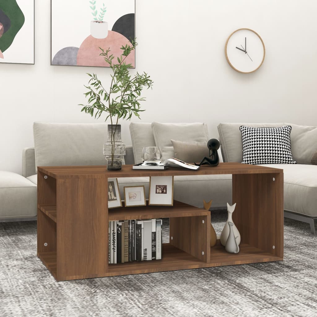 vidaXL Măsuță de cafea, stejar maro, 100x50x40 cm, lemn prelucrat vidaXL Măsuță de cafea, stejar maro, 100x50x40 cm, lemn prelucrat