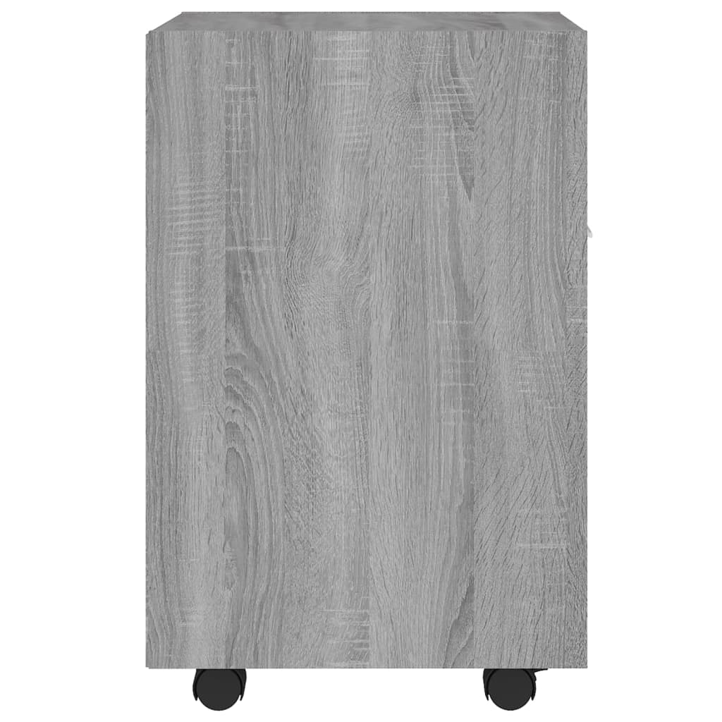 vidaXL Dulap lateral cu roți gri sonoma 33x38x60 cm lemn prelucrat