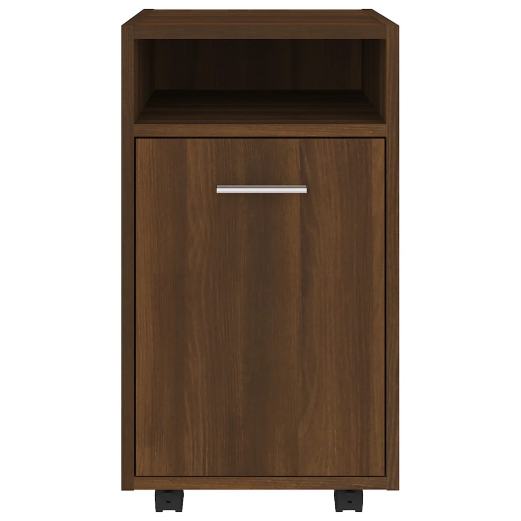 vidaXL Dulap lateral cu roți stejar maro 33x38x60 cm lemn prelucrat