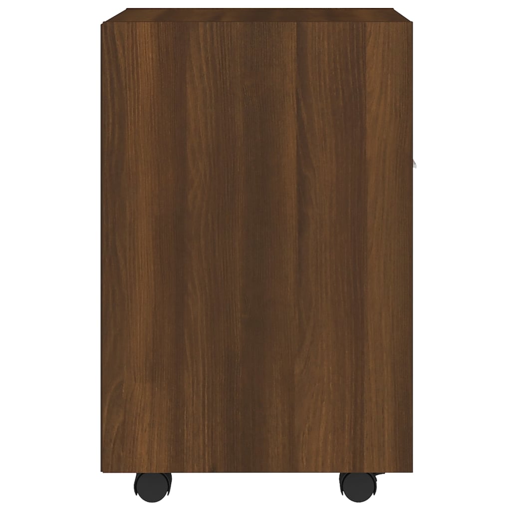 vidaXL Dulap lateral cu roți stejar maro 33x38x60 cm lemn prelucrat