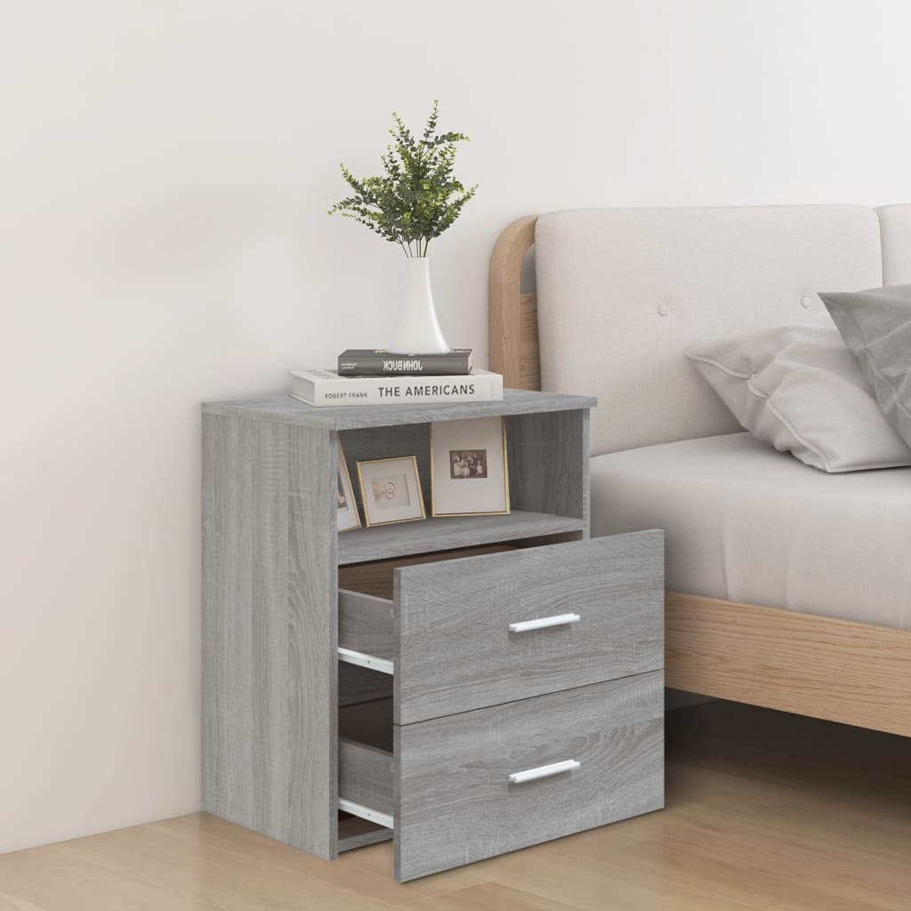 vidaXL Noptiere, 2 buc., gri sonoma, 50x32x60 cm vidaXL Noptiere, 2 buc., gri sonoma, 50x32x60 cm