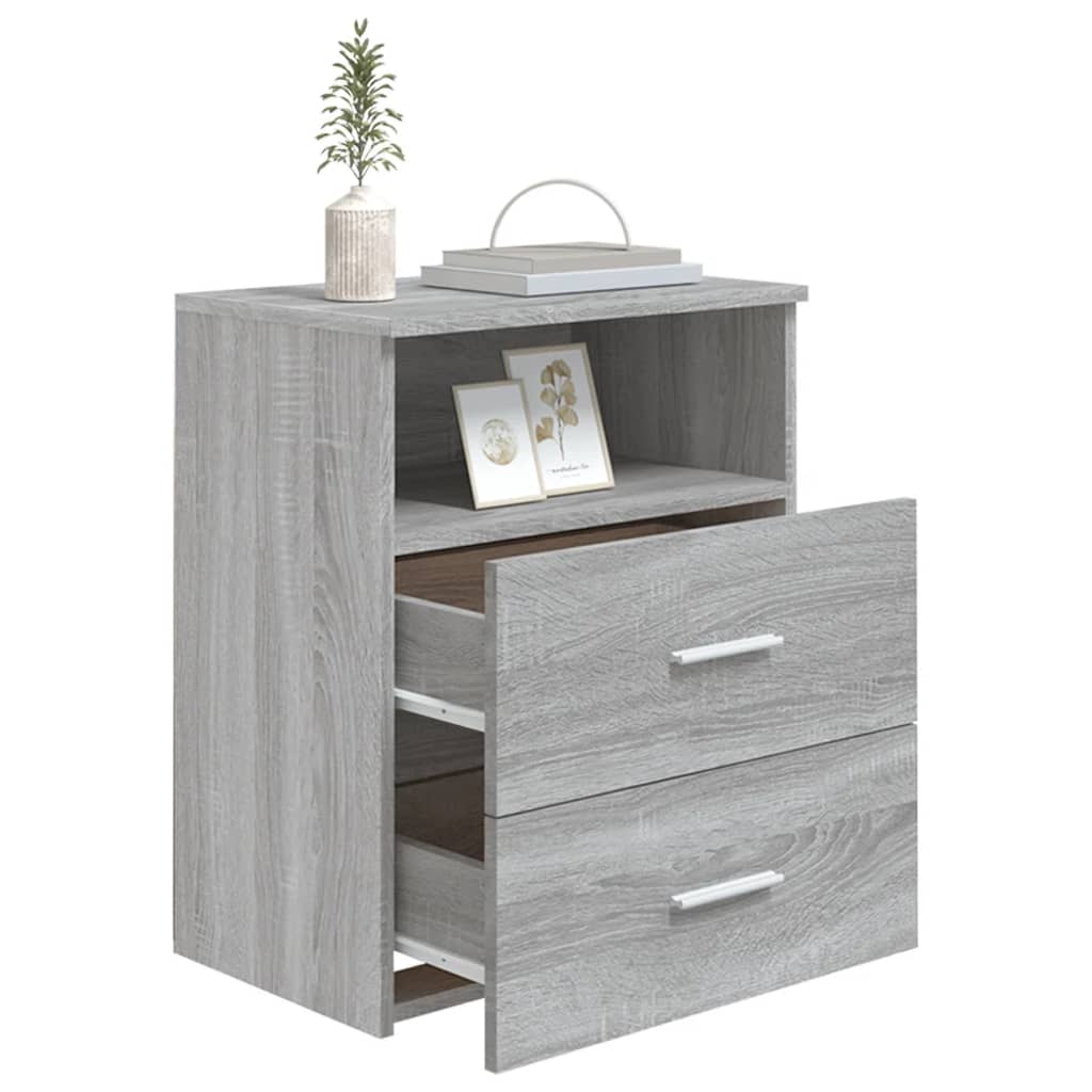 vidaXL Noptiere, 2 buc., gri sonoma, 50x32x60 cm vidaXL Noptiere, 2 buc., gri sonoma, 50x32x60 cm