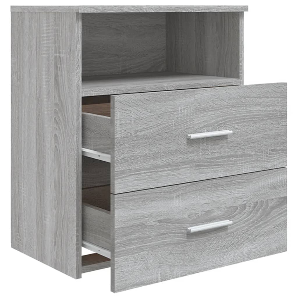 vidaXL Noptiere, 2 buc., gri sonoma, 50x32x60 cm vidaXL Noptiere, 2 buc., gri sonoma, 50x32x60 cm