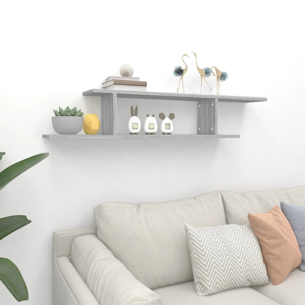 vidaXL Raft TV montat pe perete gri sonoma 125x18x23 cm lemn vidaXL Raft TV montat pe perete gri sonoma 125x18x23 cm lemn