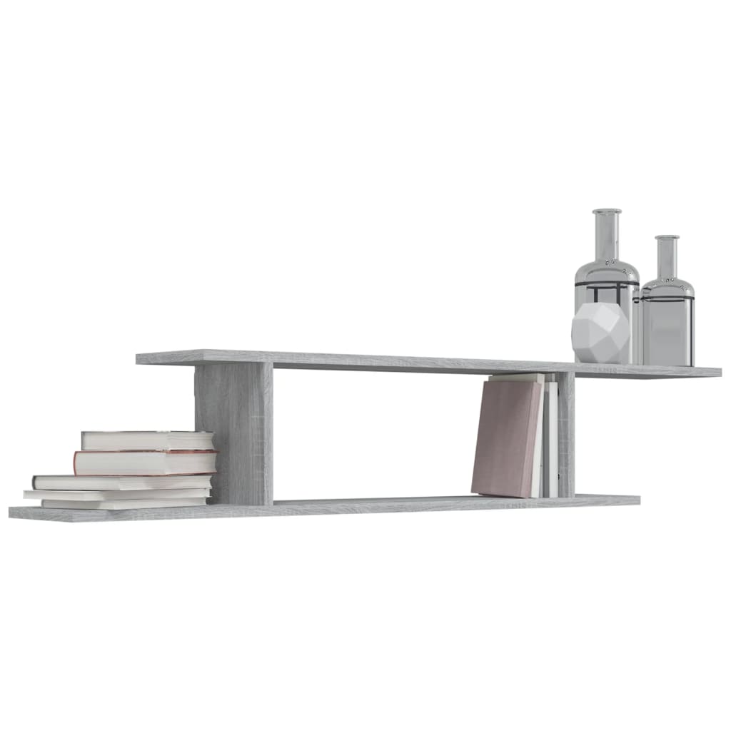vidaXL Raft TV montat pe perete gri sonoma 125x18x23 cm lemn vidaXL Raft TV montat pe perete gri sonoma 125x18x23 cm lemn