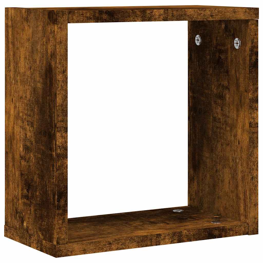 vidaXL Rafturi cuburi de perete 2 buc Stejar afumat 30x15x30 cm vidaXL Rafturi cuburi de perete 2 buc Stejar afumat 30x15x30 cm