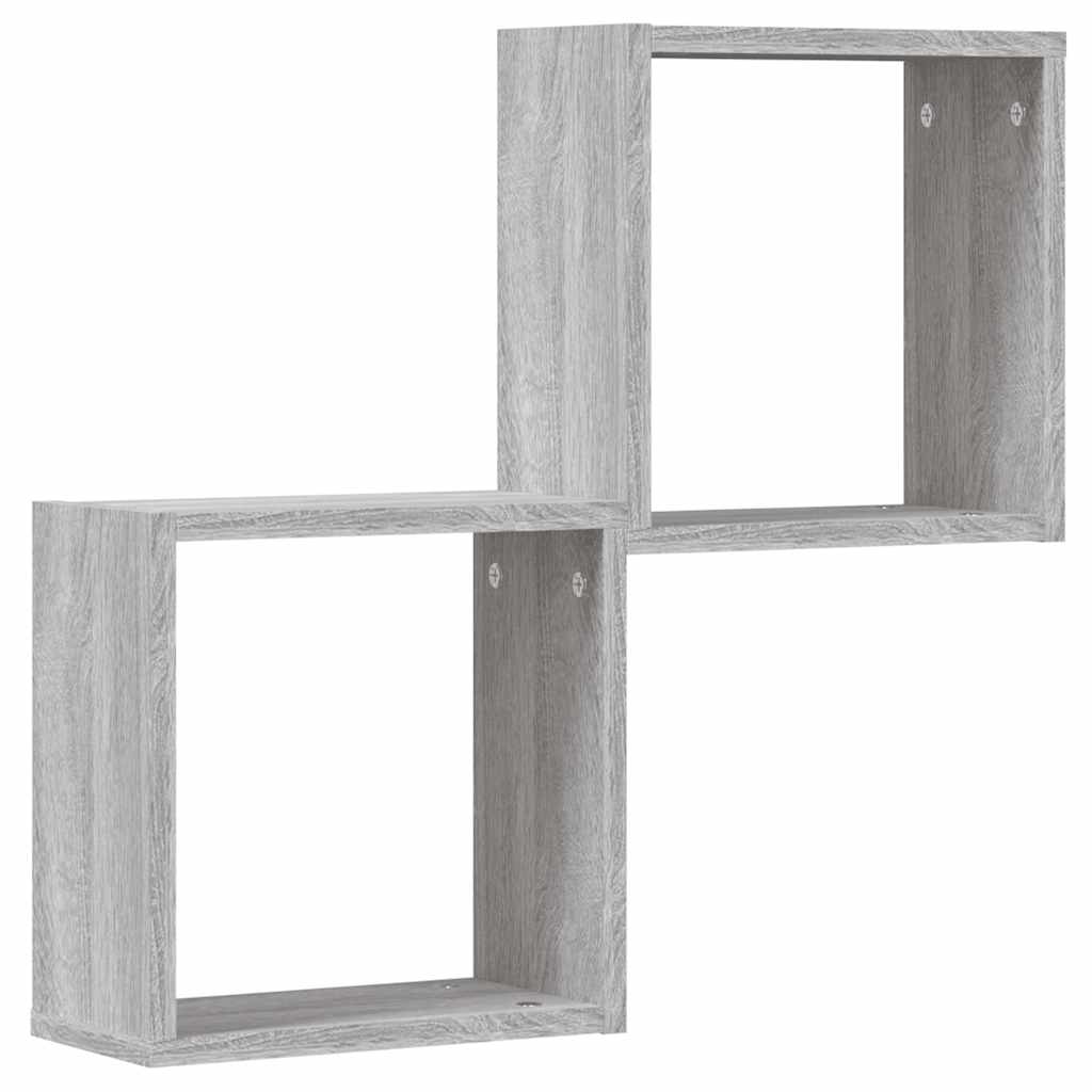 vidaXL Rafturi cuburi de perete 2 buc Gri Sonoma 30x15x30 cm vidaXL Rafturi cuburi de perete 2 buc Gri Sonoma 30x15x30 cm