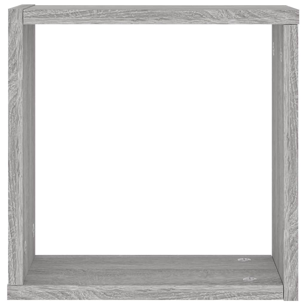 vidaXL Rafturi cuburi de perete 2 buc Gri Sonoma 30x15x30 cm vidaXL Rafturi cuburi de perete 2 buc Gri Sonoma 30x15x30 cm