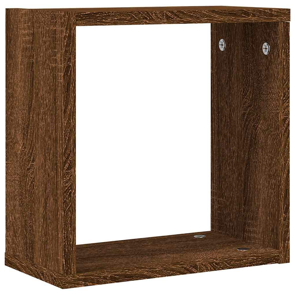 vidaXL Rafturi cuburi de perete 4 buc Stejar maro 30x15x30 cm vidaXL Rafturi cuburi de perete 4 buc Stejar maro 30x15x30 cm