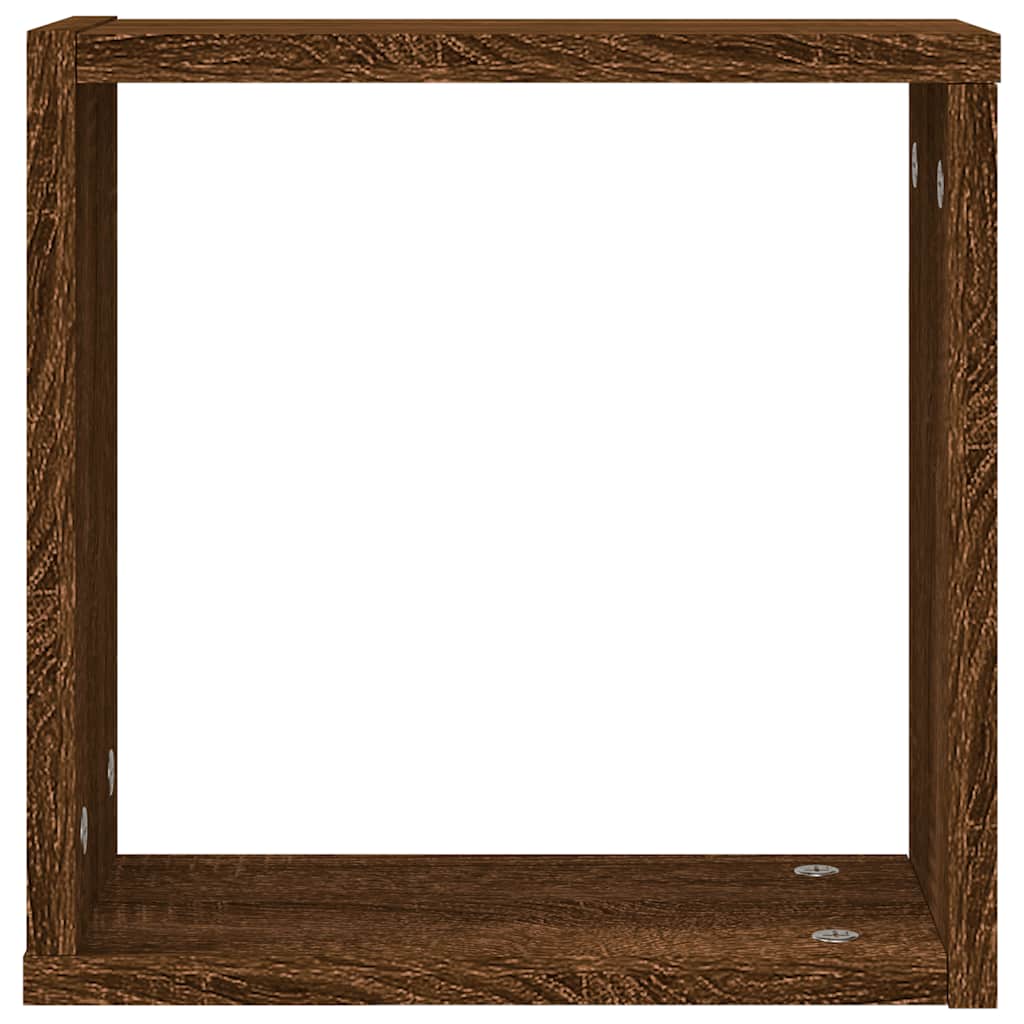 vidaXL Rafturi cuburi de perete 4 buc Stejar maro 30x15x30 cm vidaXL Rafturi cuburi de perete 4 buc Stejar maro 30x15x30 cm