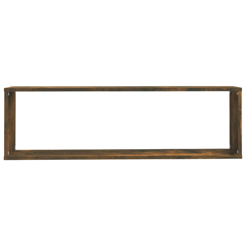 vidaXL Rafturi de perete cub, 2 buc., stejar fumuriu 100x15x30 cm lemn
