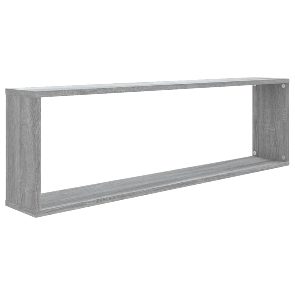 vidaXL Rafturi de perete cub, 4 buc., gri sonoma, 100x15x30 cm, lemn