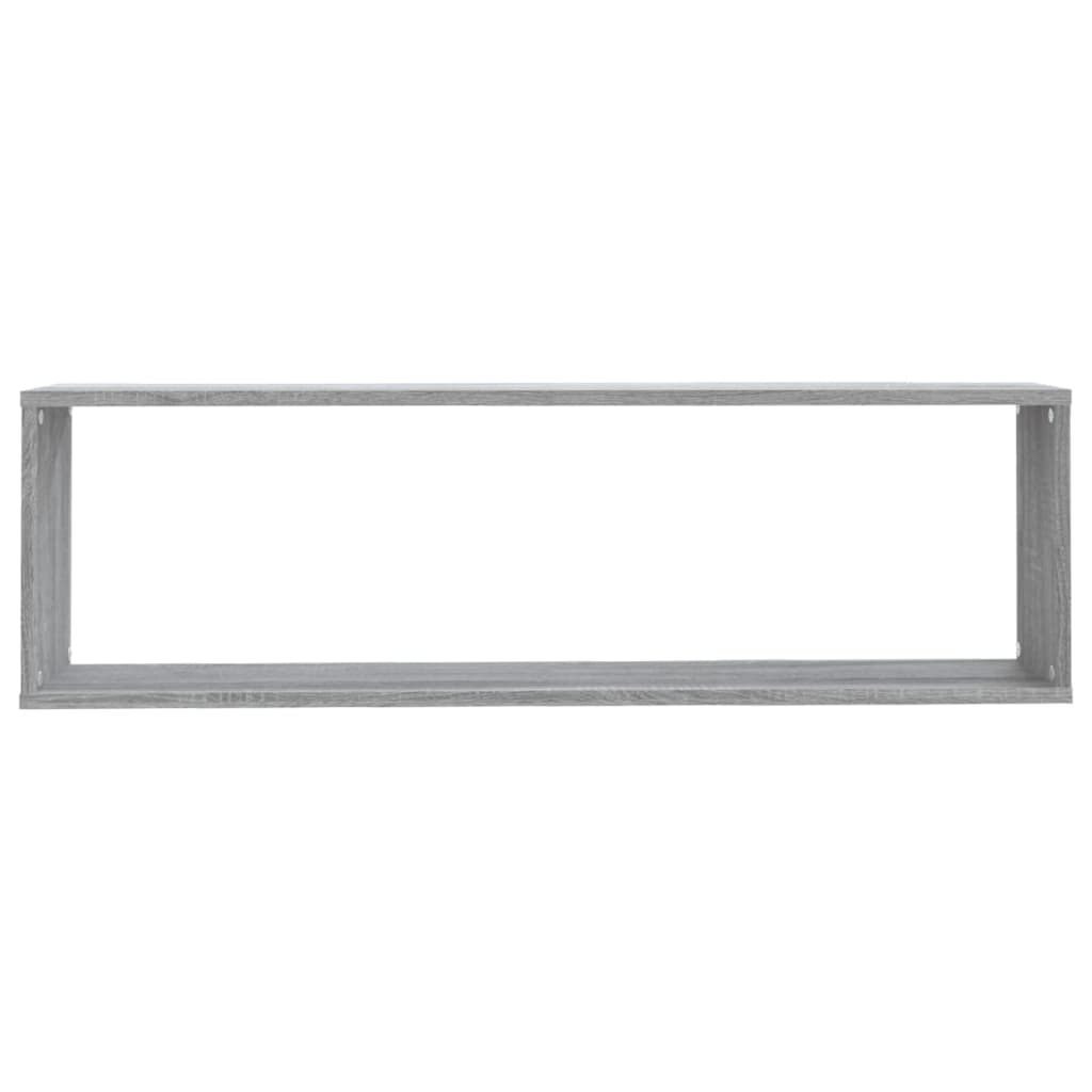 vidaXL Rafturi de perete cub, 4 buc., gri sonoma, 100x15x30 cm, lemn