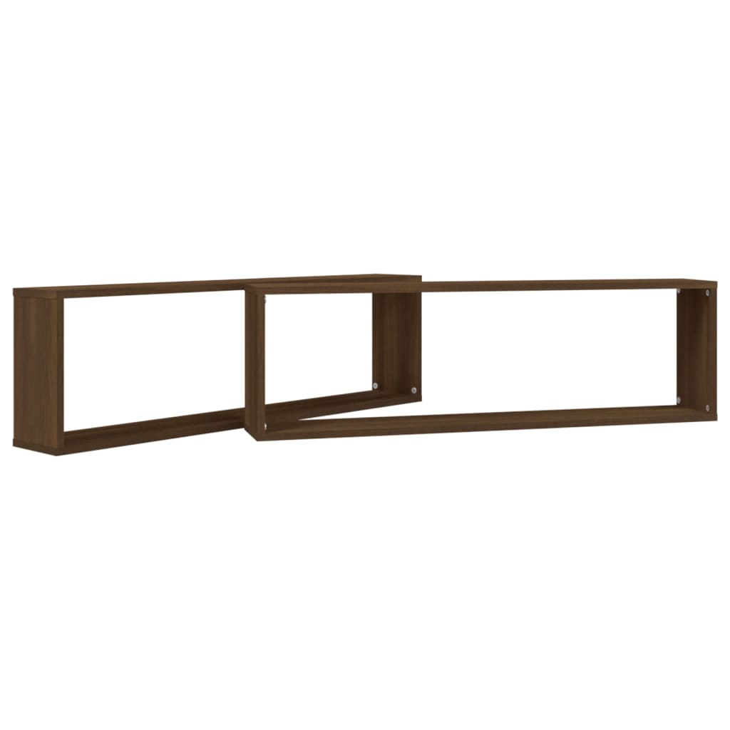 vidaXL Rafturi de perete cub, 2 buc., stejar maro 100x15x30 cm lemn vidaXL Rafturi de perete cub, 2 buc., stejar maro 100x15x30 cm lemn