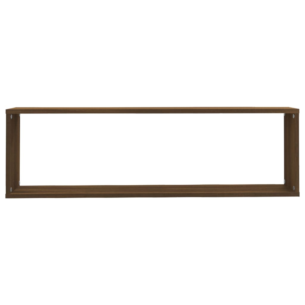 vidaXL Rafturi de perete cub, 2 buc., stejar maro 100x15x30 cm lemn vidaXL Rafturi de perete cub, 2 buc., stejar maro 100x15x30 cm lemn