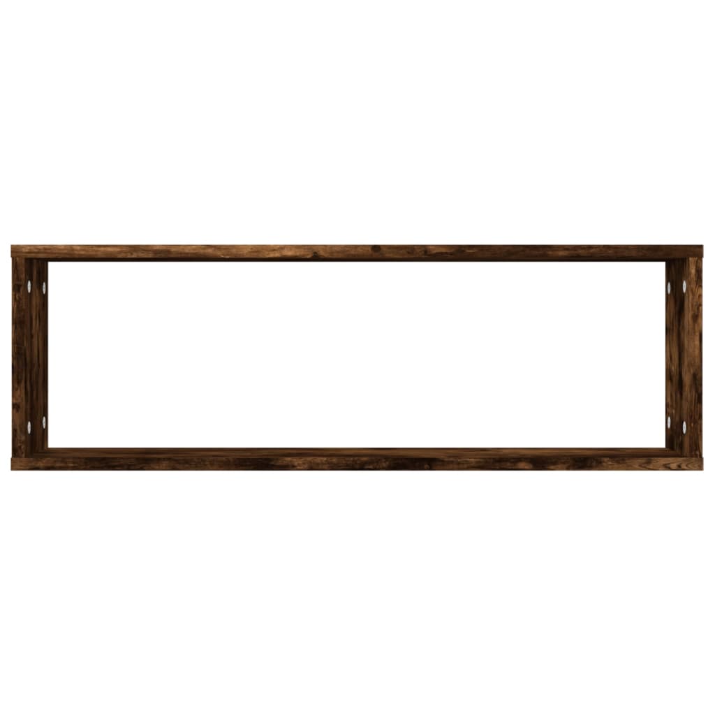 vidaXL Rafturi de perete cub, 4 buc. stejar fumuriu 80x15x26,5 cm lemn