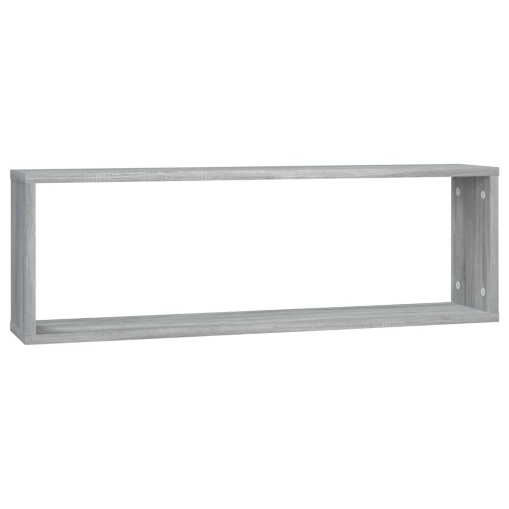 vidaXL Rafturi de perete cub, 2 buc., gri sonoma, 80x15x26,5 cm, lemn vidaXL Rafturi de perete cub, 2 buc., gri sonoma, 80x15x26,5 cm, lemn