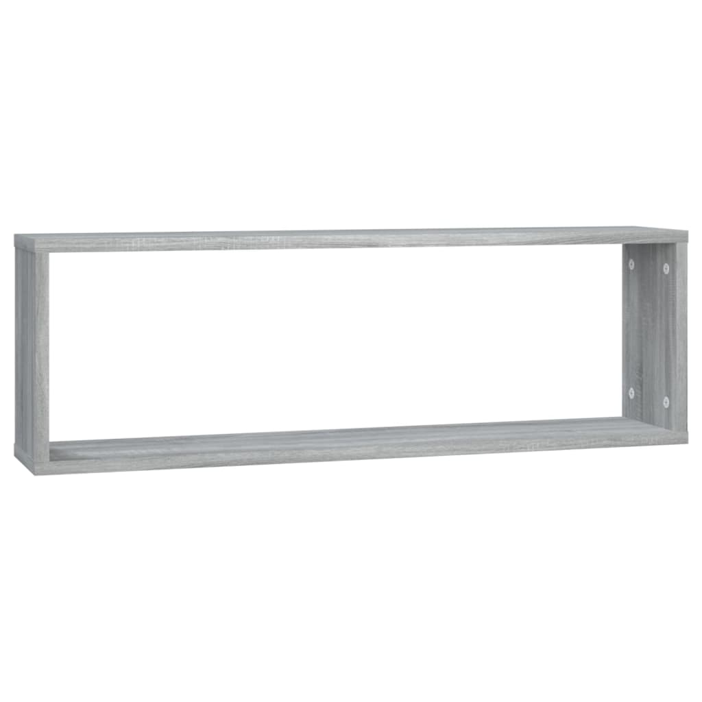 vidaXL Rafturi de perete cub, 4 buc., gri sonoma, 80x15x26,5 cm, lemn
