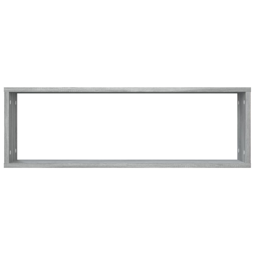 vidaXL Rafturi de perete cub, 4 buc., gri sonoma, 80x15x26,5 cm, lemn