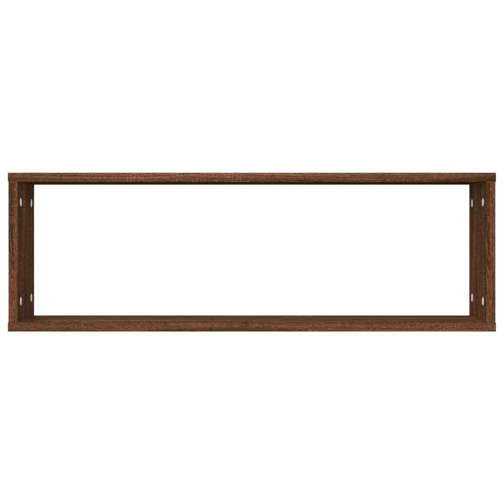 vidaXL Rafturi de perete cub, 2 buc. stejar maro, 80x15x26,5 cm, lemn vidaXL Rafturi de perete cub, 2 buc. stejar maro, 80x15x26,5 cm, lemn