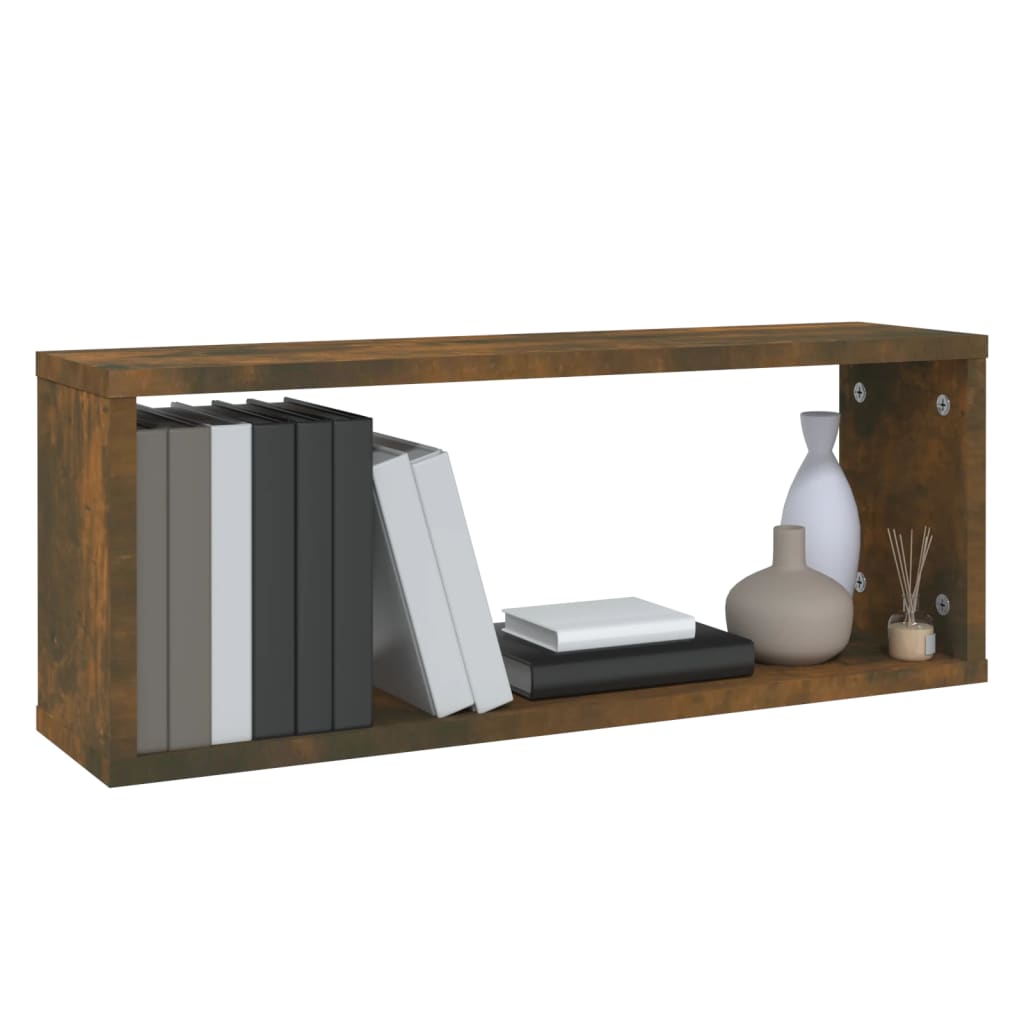 vidaXL Rafturi de perete cub, 6 buc., stejar fumuriu 60x15x23 cm, lemn vidaXL Rafturi de perete cub, 6 buc., stejar fumuriu 60x15x23 cm, lemn