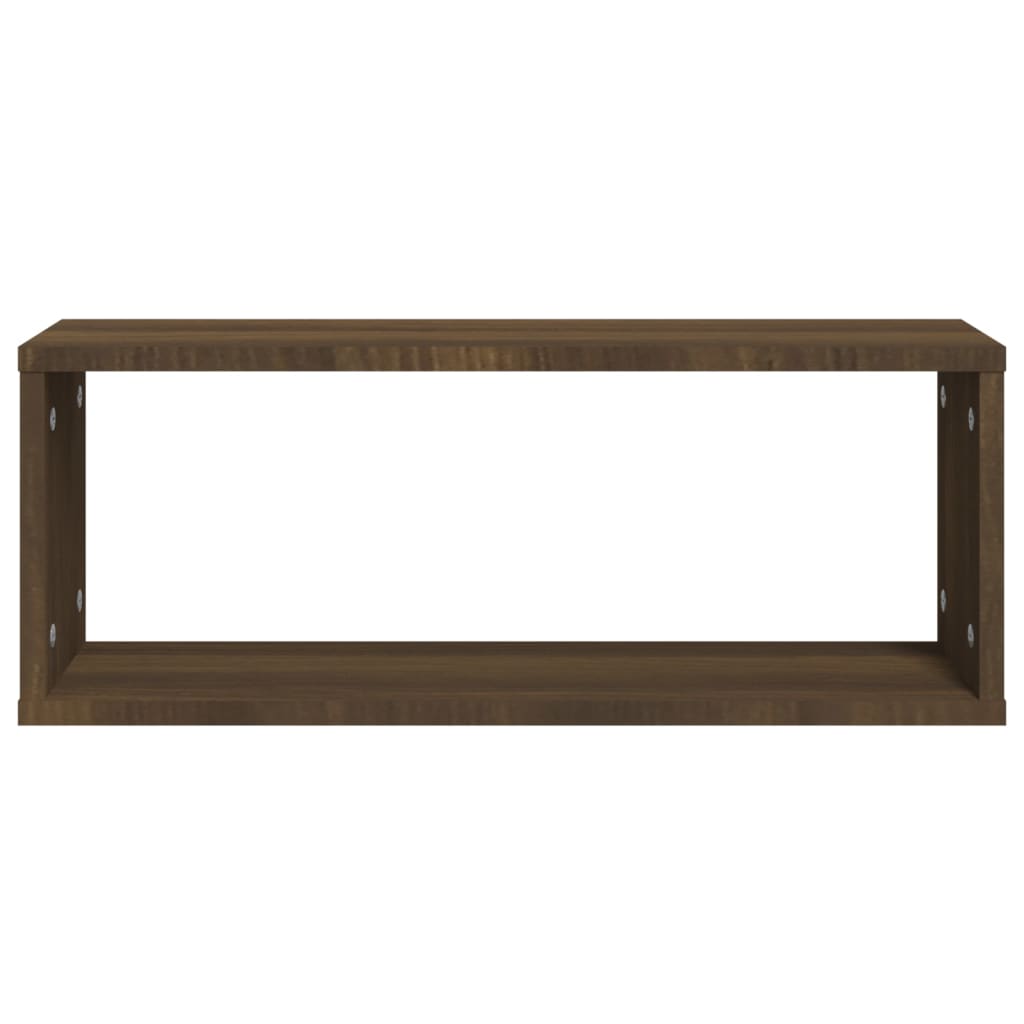 vidaXL Rafturi de perete cub, 2 buc., stejar maro, 60x15x23 cm, lemn