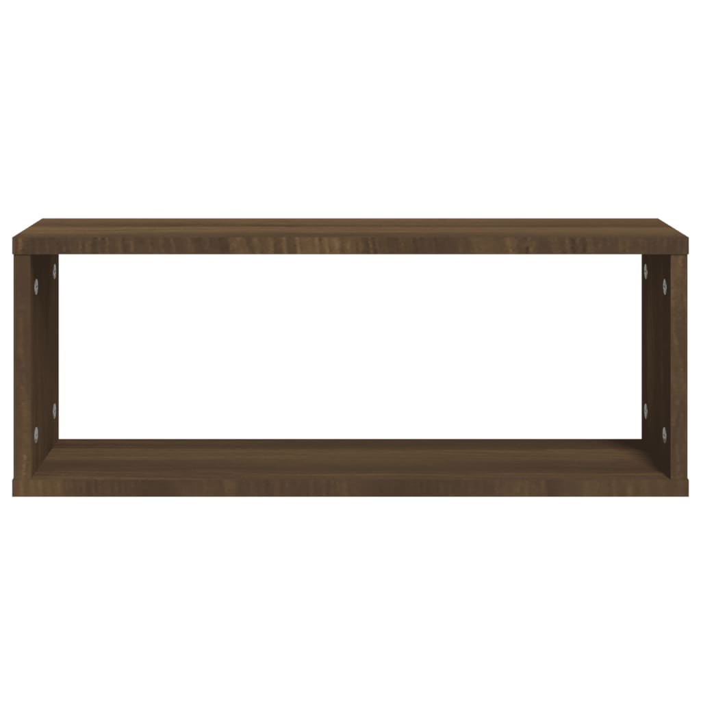 vidaXL Rafturi de perete cub, 6 buc., stejar maro, 60x15x23 cm, lemn