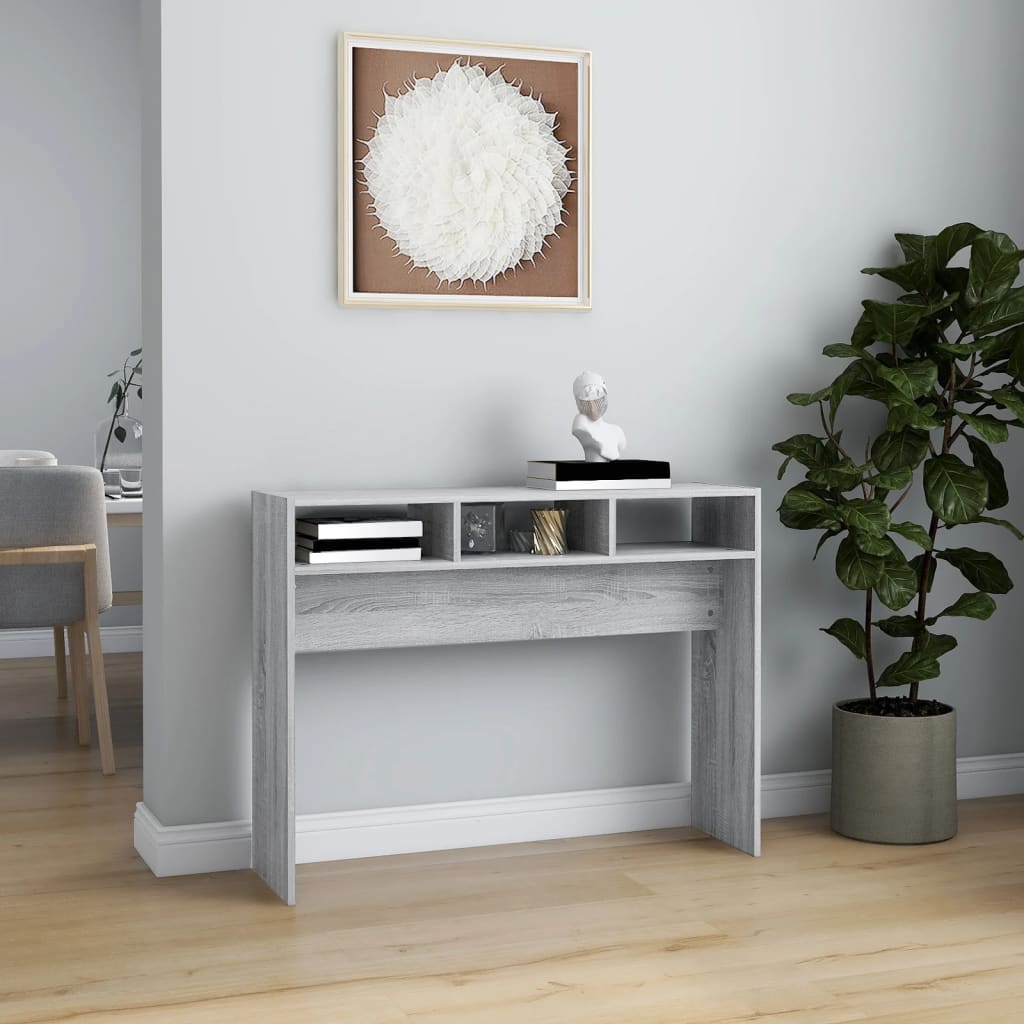 vidaXL Măsuță consolă, gri sonoma, 105x30x80 cm, lemn prelucrat vidaXL Măsuță consolă, gri sonoma, 105x30x80 cm, lemn prelucrat