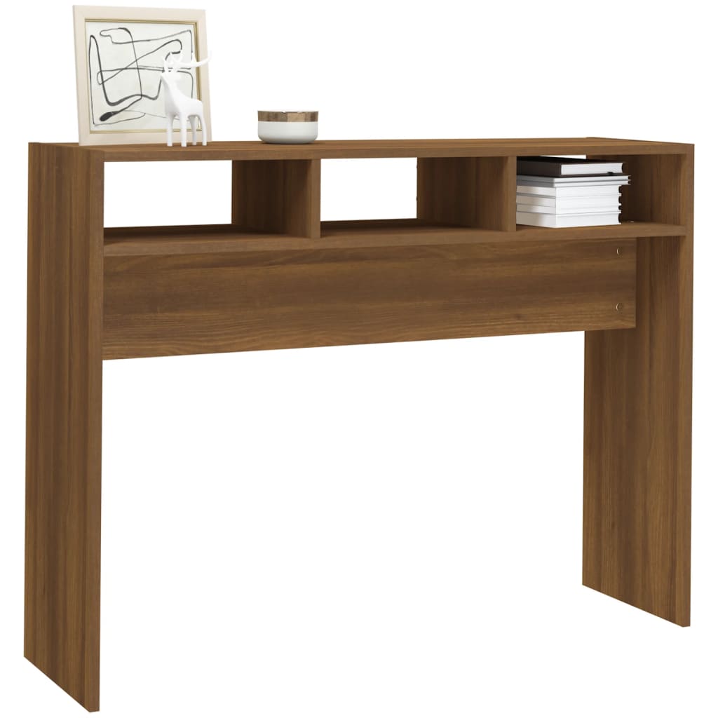 vidaXL Măsuță consolă, stejar maro, 105x30x80 cm, lemn prelucrat vidaXL Măsuță consolă, stejar maro, 105x30x80 cm, lemn prelucrat