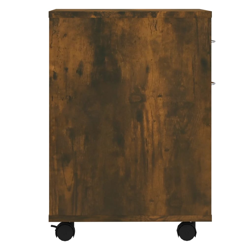vidaXL Dulap cu roți, stejar fumuriu, 45x38x54 cm, lemn prelucrat