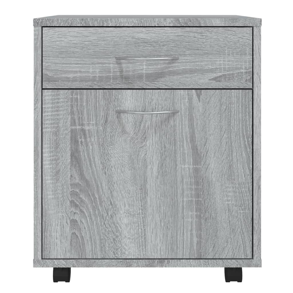 vidaXL Dulap cu roți, gri sonoma, 45x38x54 cm, lemn prelucrat
