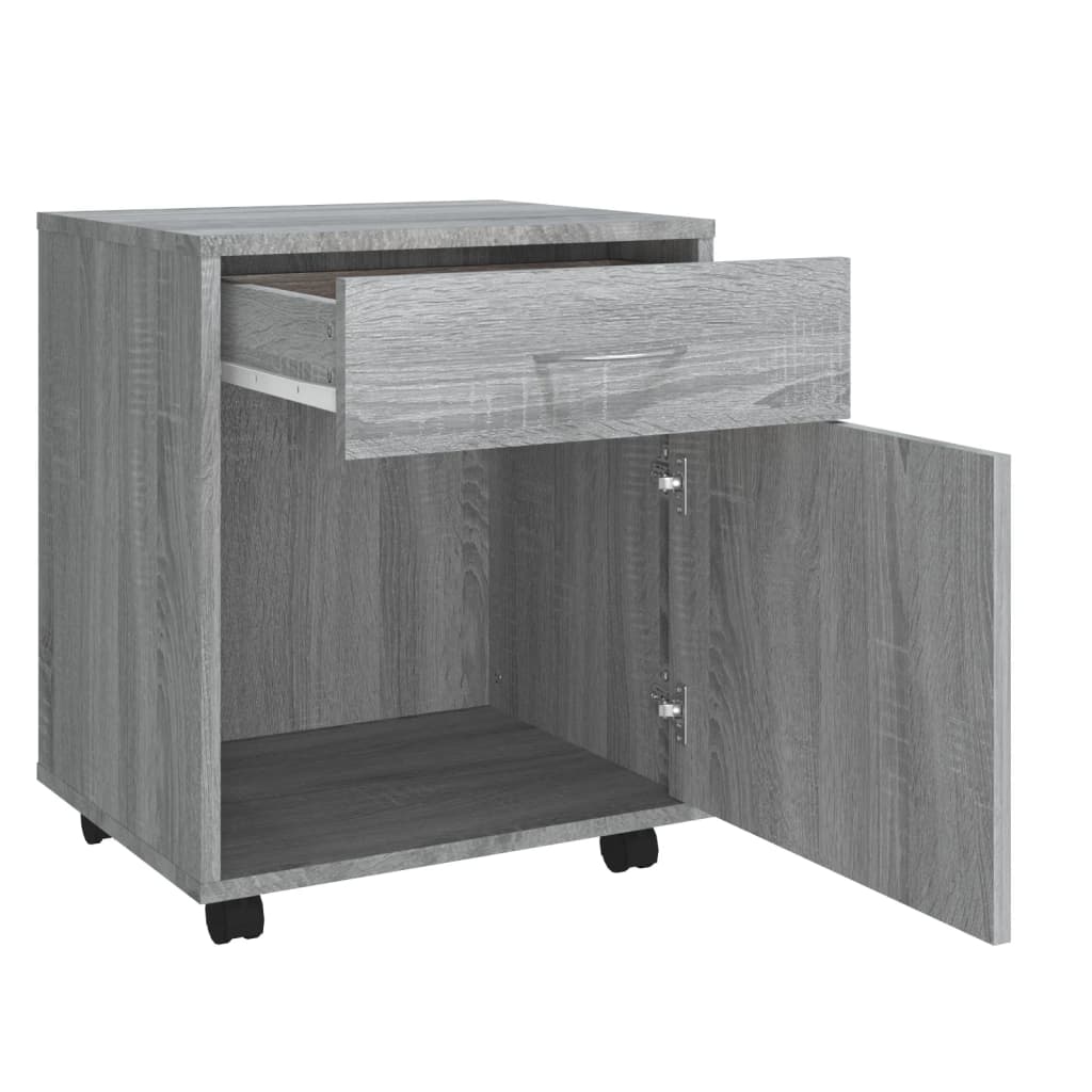 vidaXL Dulap cu roți, gri sonoma, 45x38x54 cm, lemn prelucrat