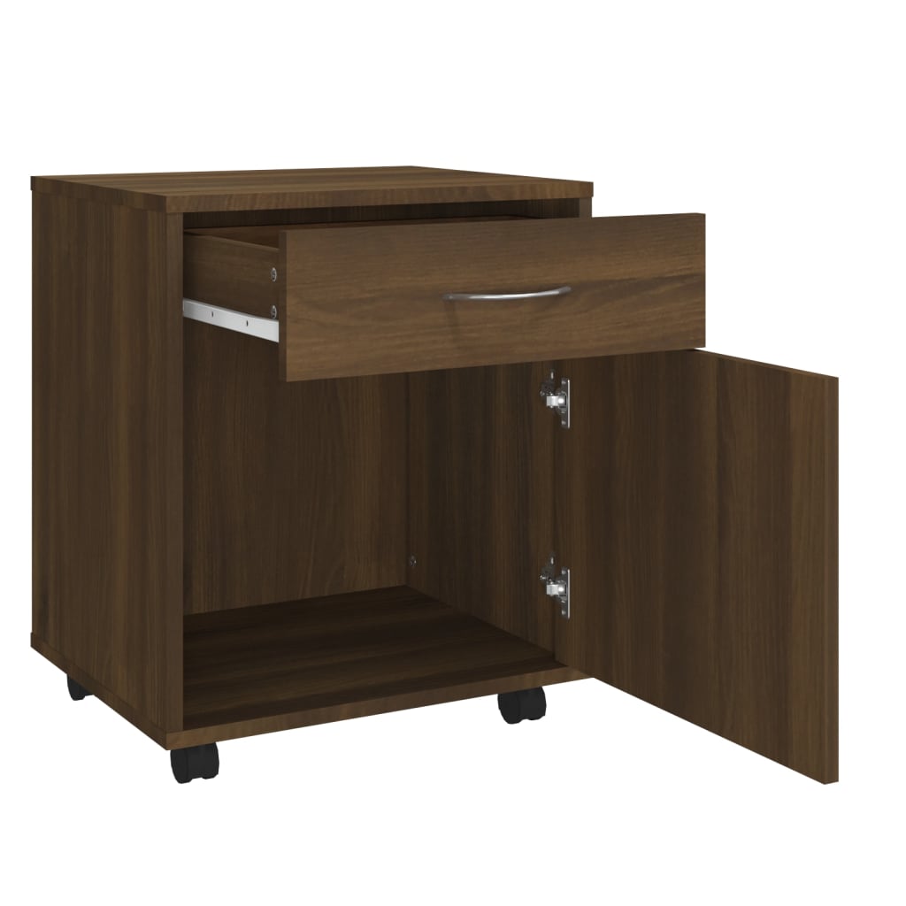 vidaXL Dulap cu roți, stejar maro, 45x38x54 cm, lemn prelucrat vidaXL Dulap cu roți, stejar maro, 45x38x54 cm, lemn prelucrat