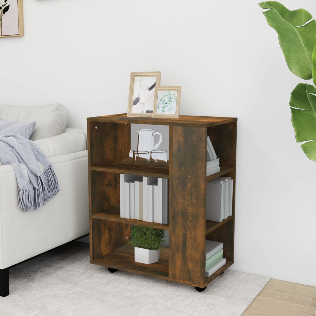 vidaXL Dulap cu roți, stejar fumuriu, 60x35x75 cm, lemn prelucrat vidaXL Dulap cu roți, stejar fumuriu, 60x35x75 cm, lemn prelucrat