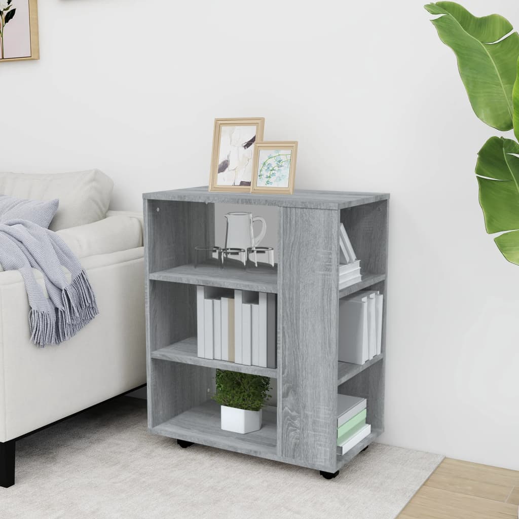vidaXL Dulap cu roți, gri sonoma, 60x35x75 cm, lemn prelucrat vidaXL Dulap cu roți, gri sonoma, 60x35x75 cm, lemn prelucrat