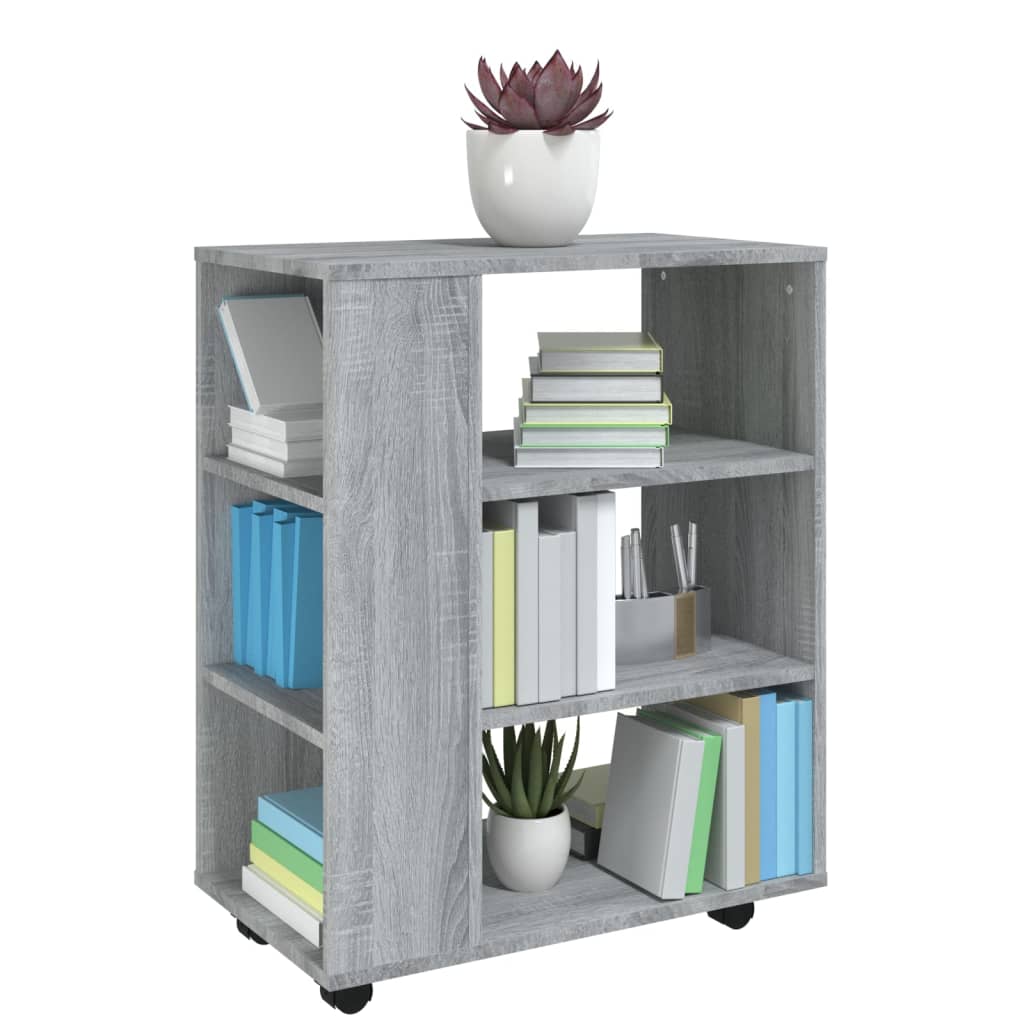 vidaXL Dulap cu roți, gri sonoma, 60x35x75 cm, lemn prelucrat vidaXL Dulap cu roți, gri sonoma, 60x35x75 cm, lemn prelucrat