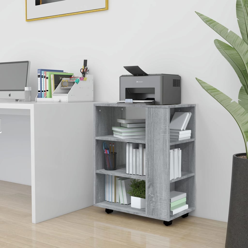 vidaXL Dulap cu roți, gri sonoma, 60x35x75 cm, lemn prelucrat vidaXL Dulap cu roți, gri sonoma, 60x35x75 cm, lemn prelucrat