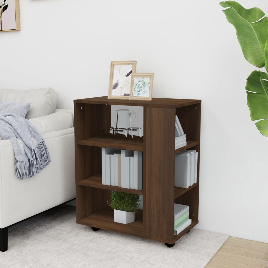vidaXL Dulap cu roți, stejar maro, 60x35x75 cm, lemn prelucrat