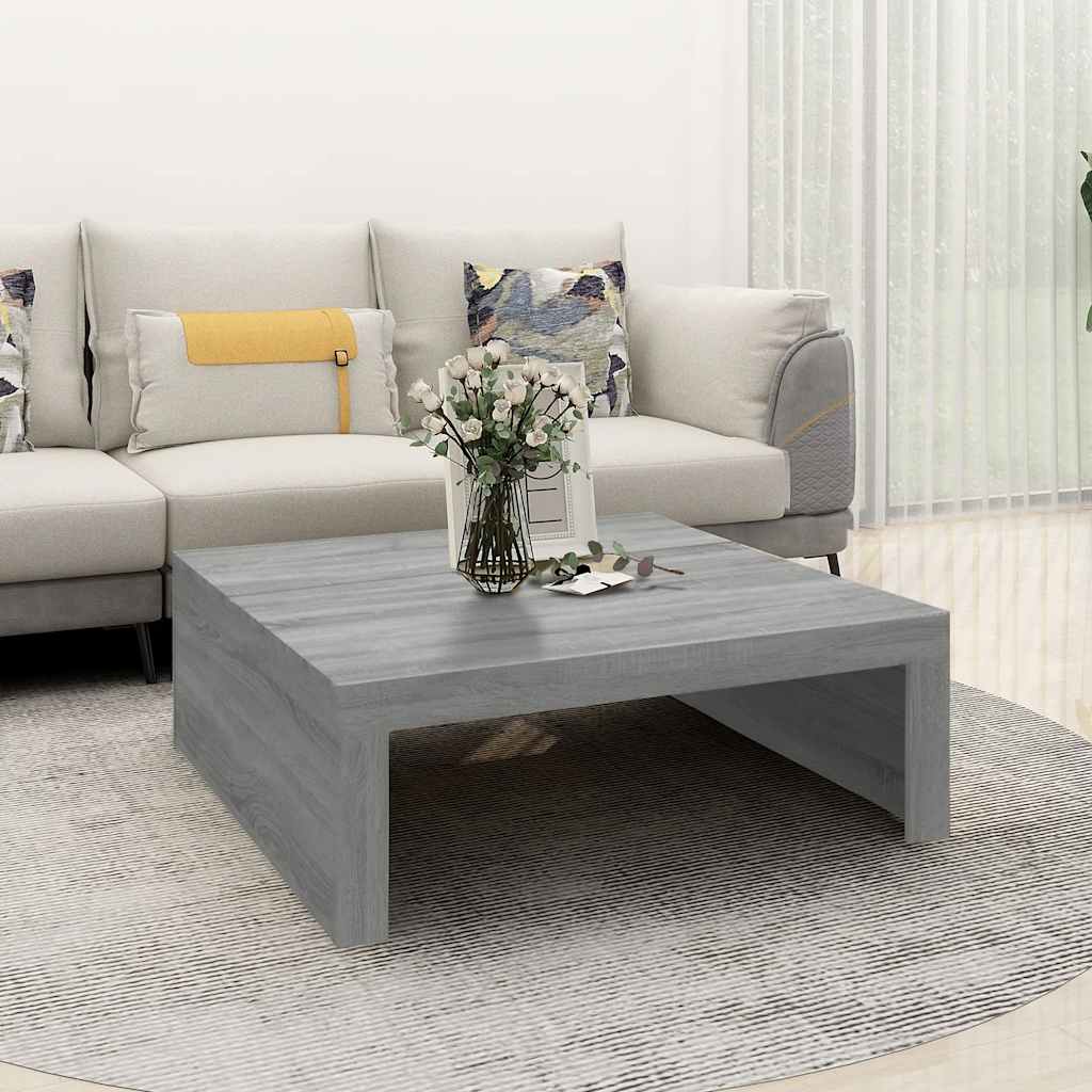 vidaXL Măsuță de cafea, gri sonoma, 100x100x35 cm, lemn prelucrat vidaXL Măsuță de cafea, gri sonoma, 100x100x35 cm, lemn prelucrat