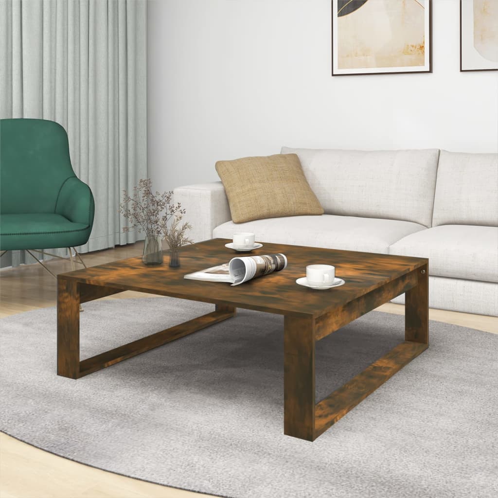 vidaXL Măsuță de cafea, stejar fumuriu, 100x100x35 cm, lemn prelucrat vidaXL Măsuță de cafea, stejar fumuriu, 100x100x35 cm, lemn prelucrat