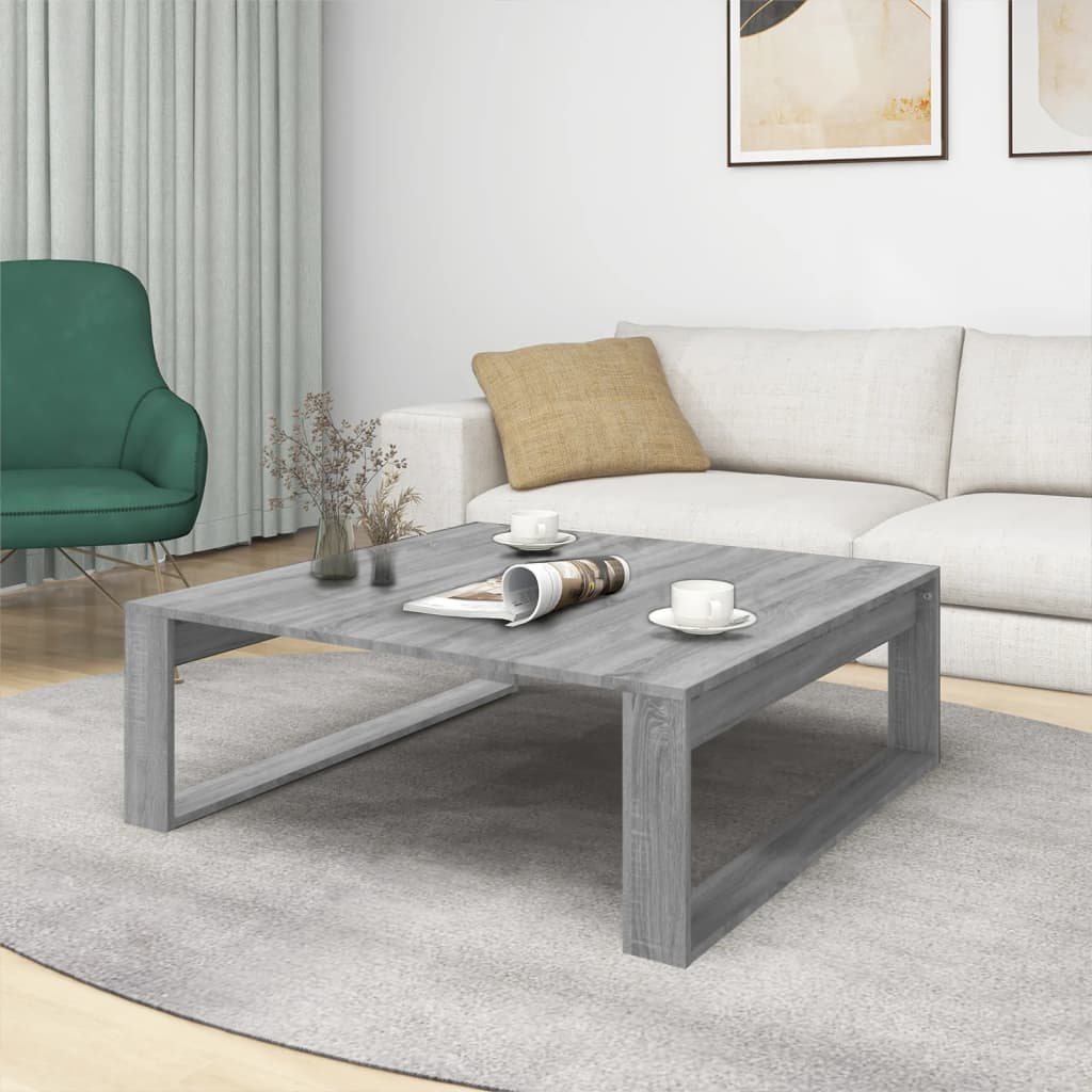 vidaXL Măsuță de cafea, gri sonoma, 100x100x35 cm, lemn prelucrat