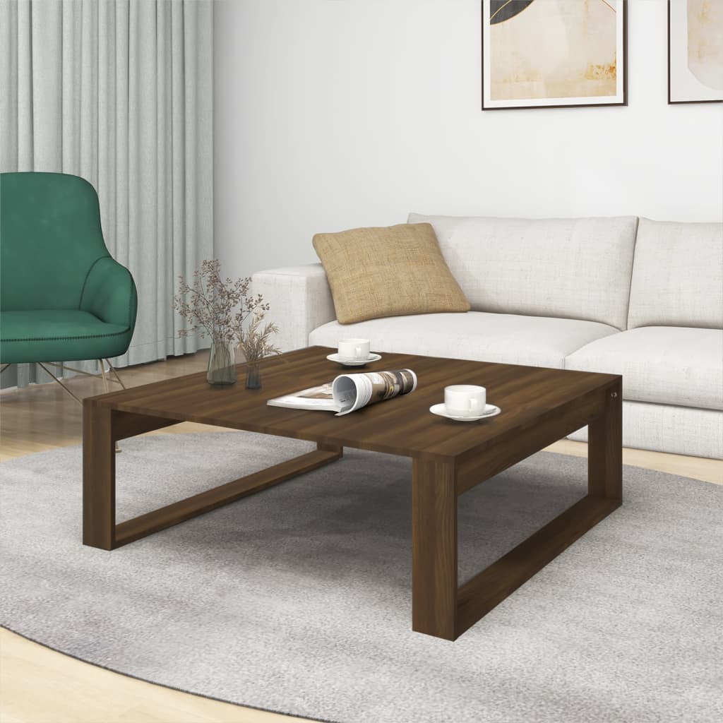 vidaXL Măsuță de cafea, stejar maro, 100x100x35 cm, lemn prelucrat vidaXL Măsuță de cafea, stejar maro, 100x100x35 cm, lemn prelucrat
