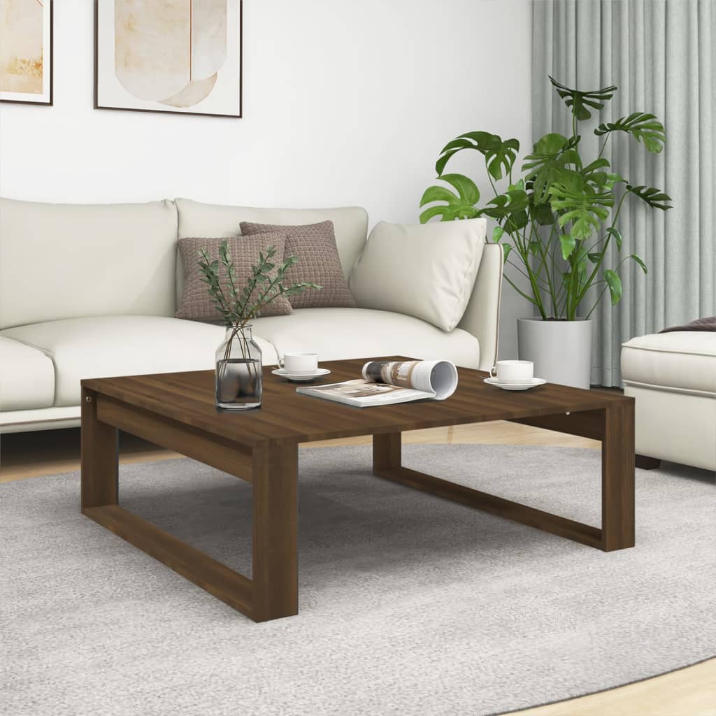 vidaXL Măsuță de cafea, stejar maro, 100x100x35 cm, lemn prelucrat vidaXL Măsuță de cafea, stejar maro, 100x100x35 cm, lemn prelucrat