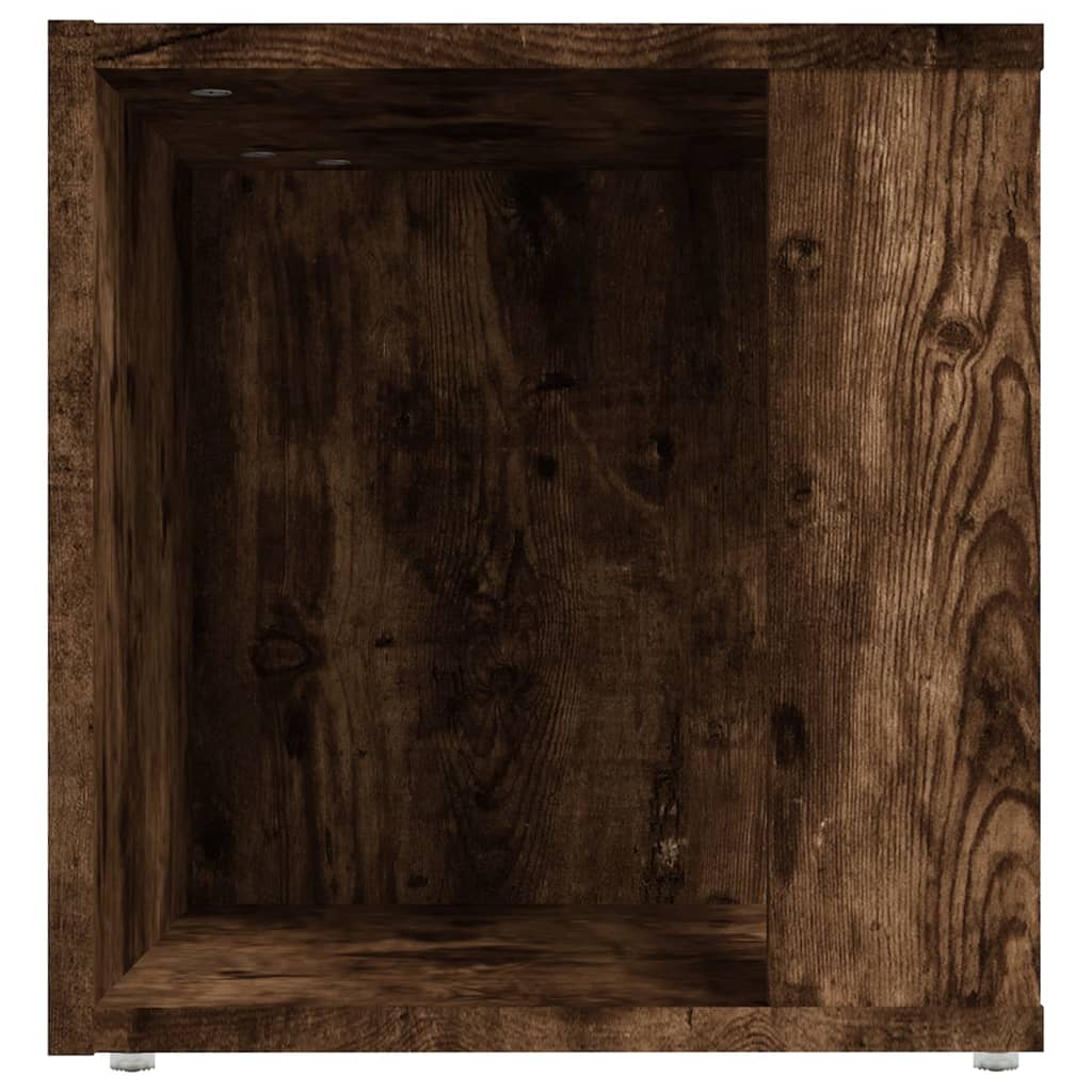 vidaXL Măsuță laterală, stejar fumuriu, 33x33x34,5 cm, lemn prelucrat