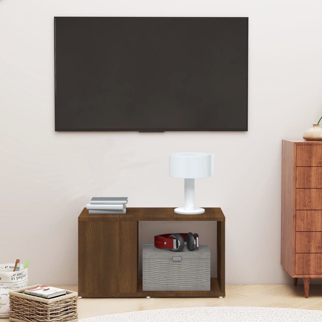 vidaXL Comodă TV, stejar maro, 60x24x32 cm, lemn compozit vidaXL Comodă TV, stejar maro, 60x24x32 cm, lemn compozit
