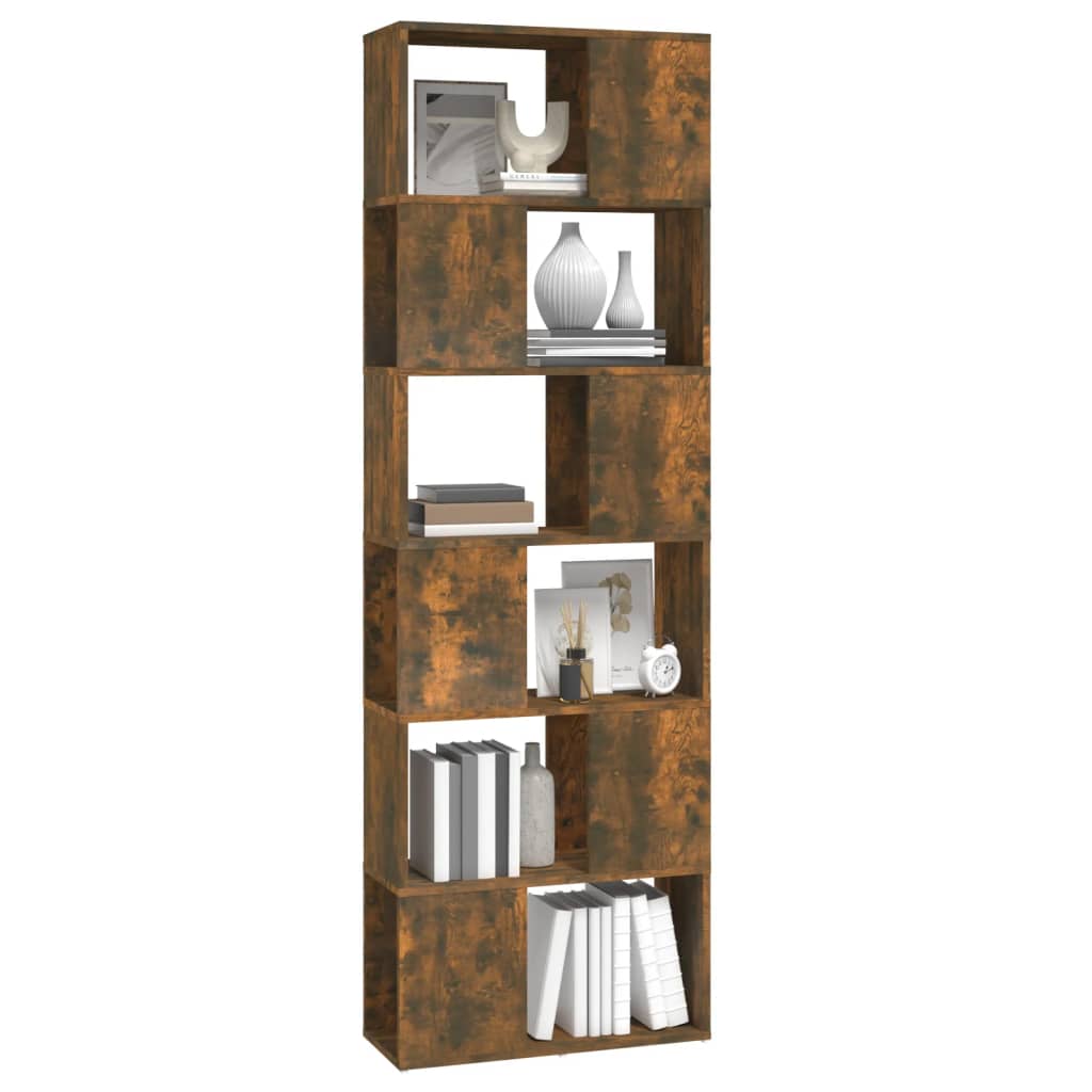 vidaXL Bibliotecă/Separator de cameră, stejar fumuriu, 60x24x186 cm vidaXL Bibliotecă/Separator de cameră, stejar fumuriu, 60x24x186 cm