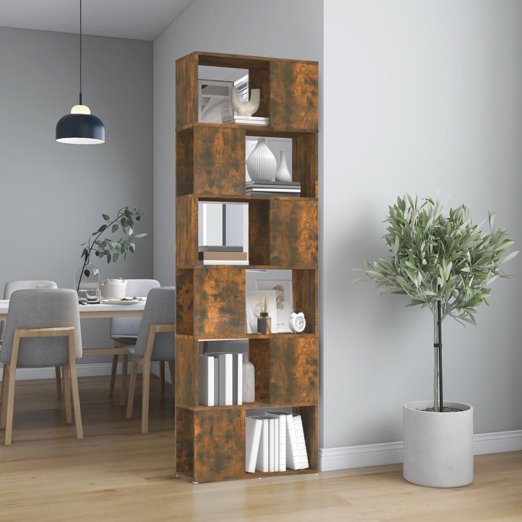 vidaXL Bibliotecă/Separator de cameră, stejar fumuriu, 60x24x186 cm vidaXL Bibliotecă/Separator de cameră, stejar fumuriu, 60x24x186 cm