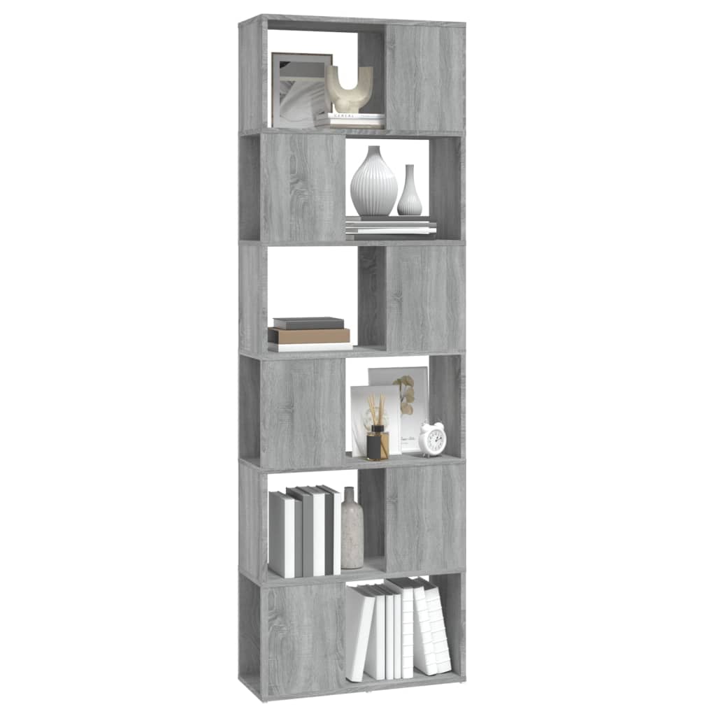 vidaXL Bibliotecă/Separator de cameră, gri sonoma, 60x24x186 cm vidaXL Bibliotecă/Separator de cameră, gri sonoma, 60x24x186 cm
